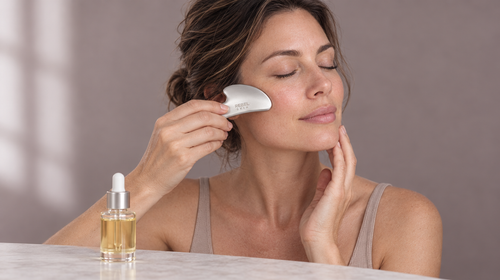Train, Then Release: How to Pair Face Exercises with Gua Sha and Cupping